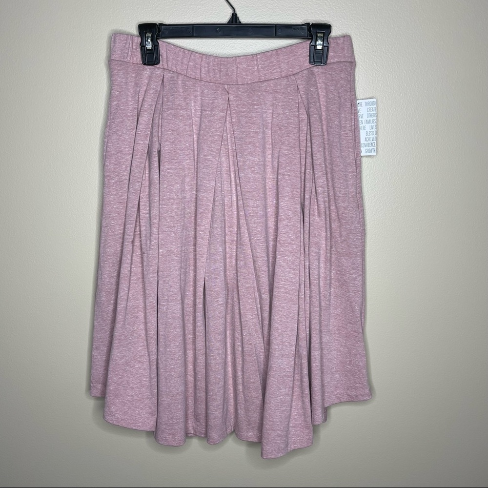 LuLaRoe Madison Pink Heather Skirt Size Large